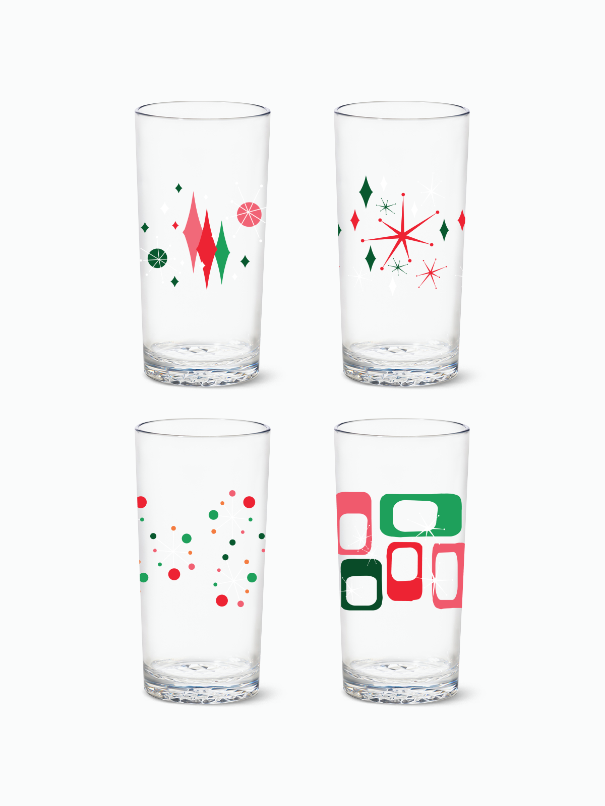 Retro Festive Pattern - RESERVE 14oz Highball Tritan Copolyester Glass