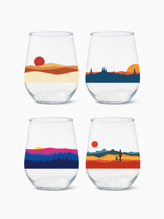 Desert Oasis - RESERVE 16oz Stemless Wine Tritan Copolyester Glass