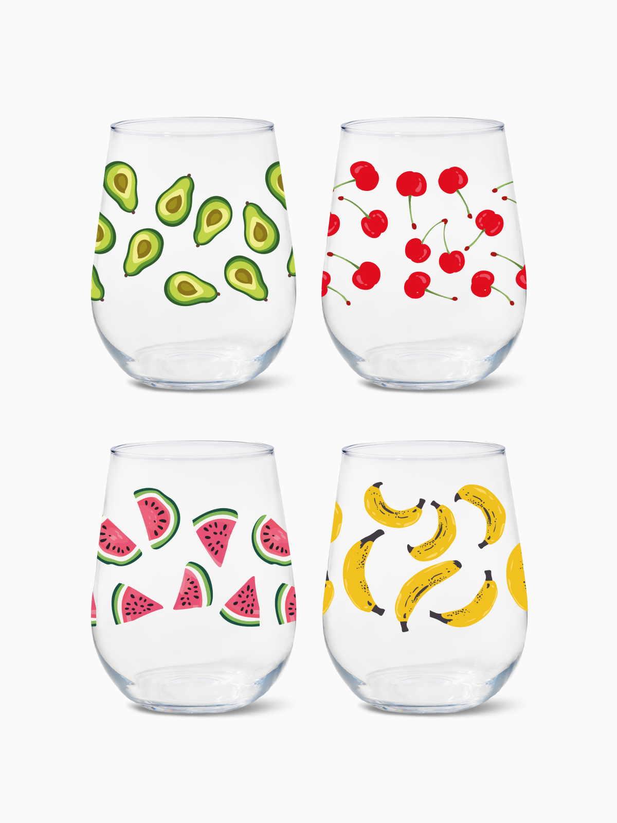 Fruity Fiesta - RESERVE 16oz Stemless Wine Tritan Copolyester Glass