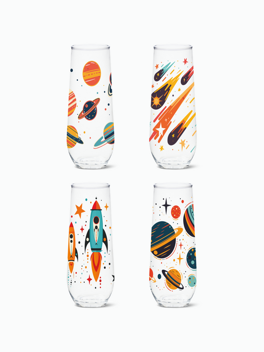 Colorful Galaxy 2.0 - RESERVE 9oz Stemless Champagne Tritan Copolyester Glass