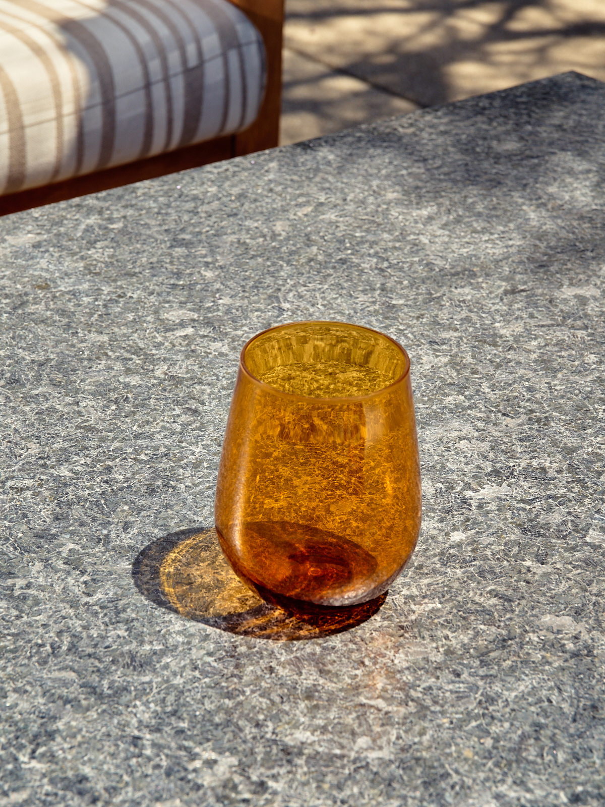 RESERVE 16oz Stemless Wine Color Series Tritan Copolyester Glass Amber