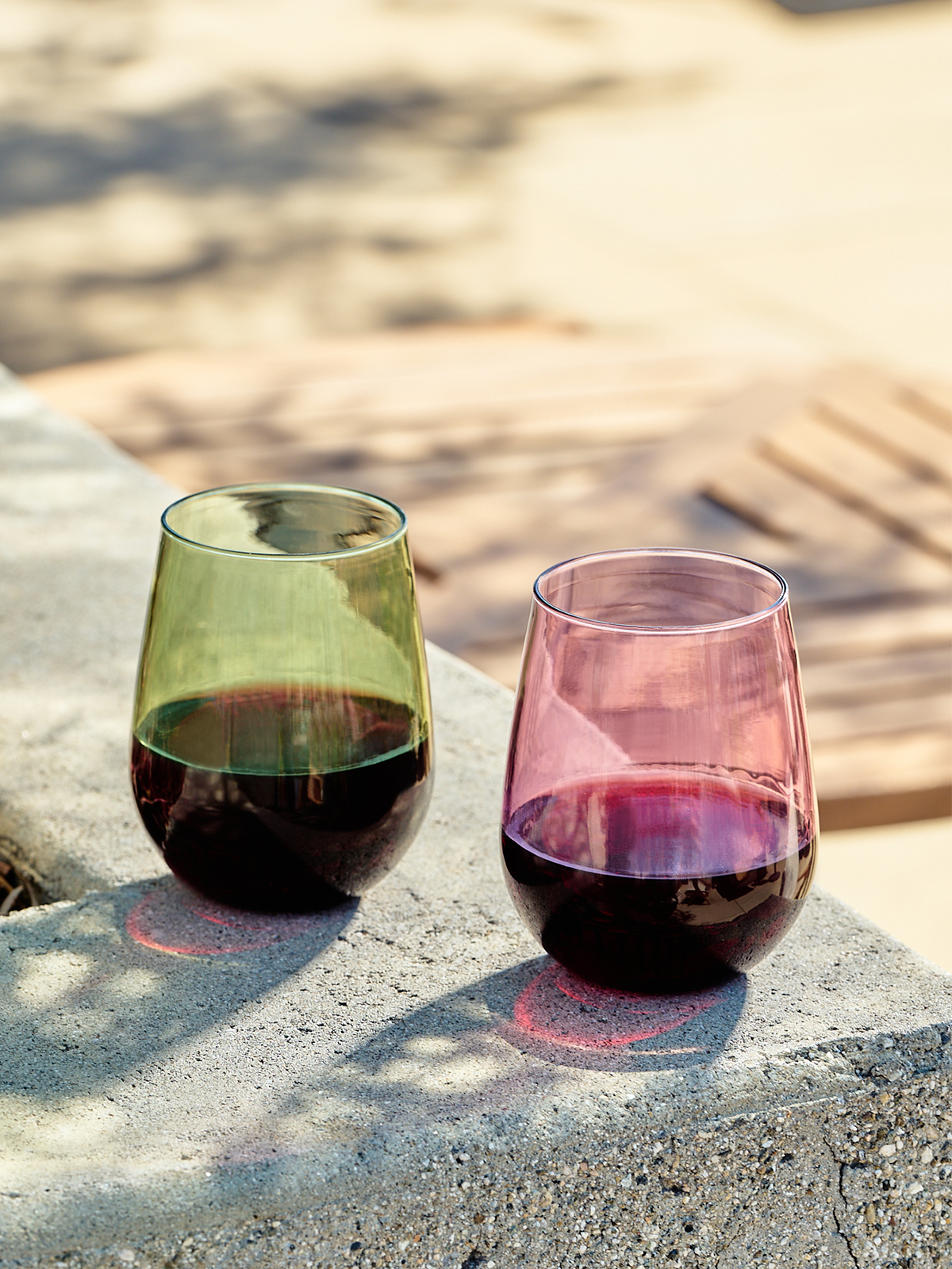 RESERVE 16oz Stemless Wine Color Series Tritan Copolyester Glass Blush
