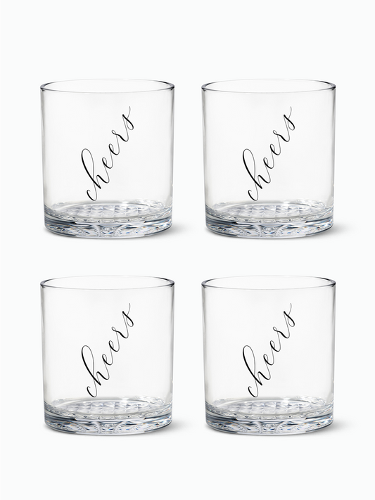 Classic Cheers (Black) - RESERVE 12oz Old Fashioned Tritan Copolyester Glass