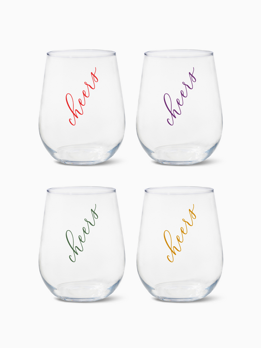 Classic Cheers (Color) - RESERVE 16oz Stemless Wine Tritan Copolyester Glass
