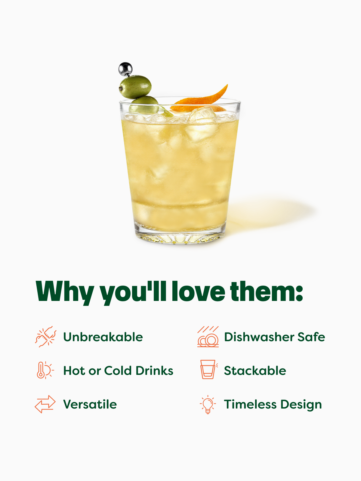 RESERVE 12oz Diamond Double Old Fashioned Tritan Copolyester Glass - Bulk