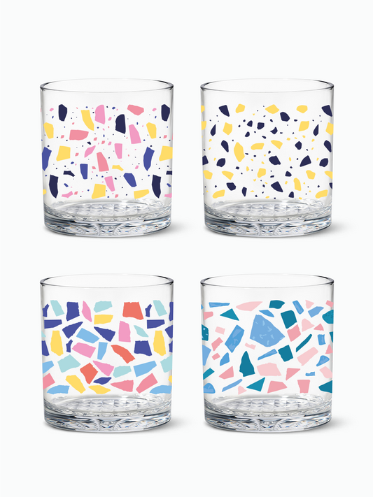 Colorful Terrazzo - RESERVE 12oz Old Fashioned Tritan Copolyester Glass