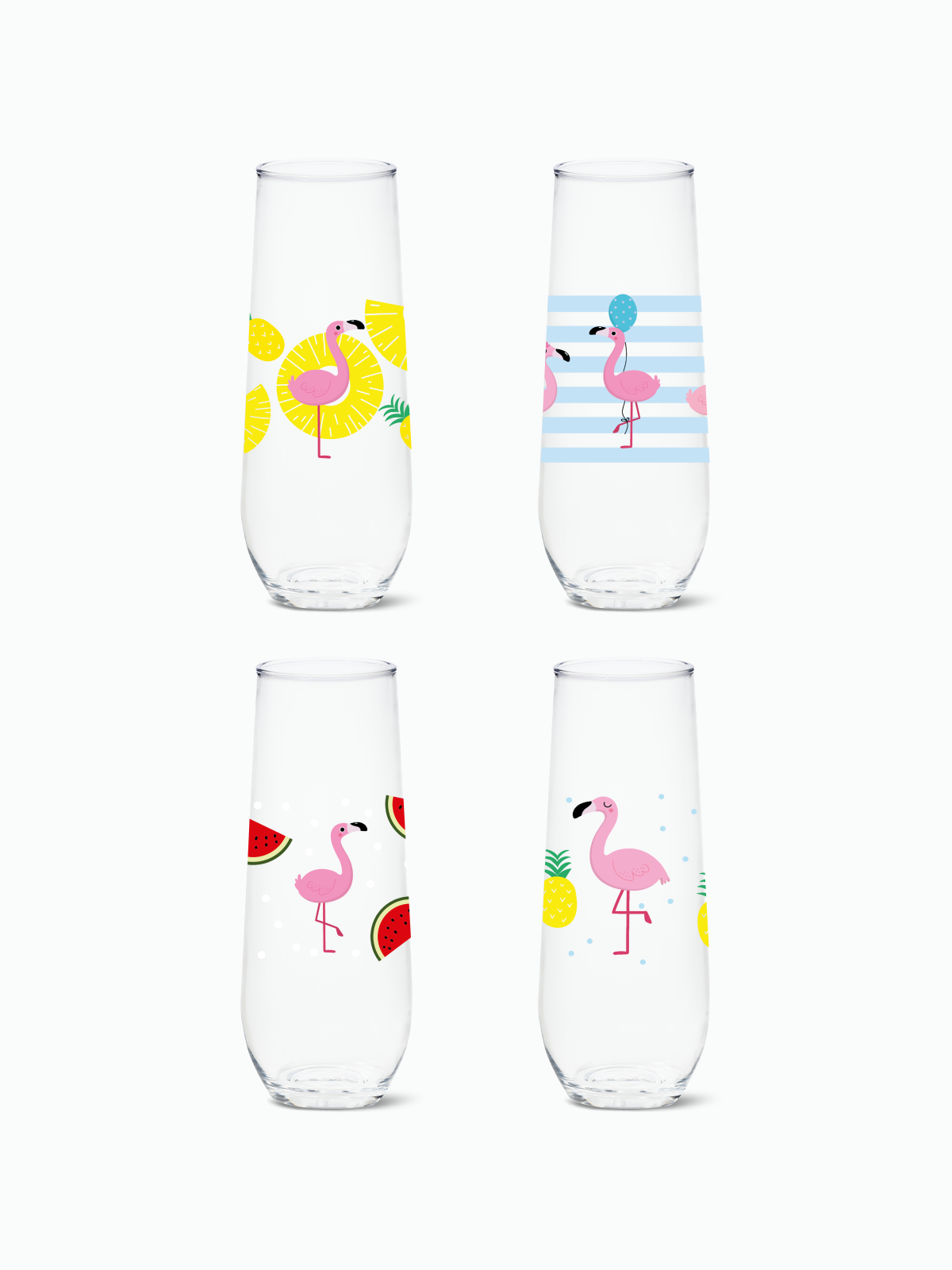 Let's Fla-mingle - RESERVE 9oz Stemless Champagne Tritan Copolyester Glass