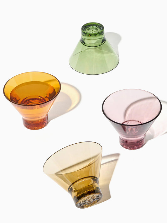 RESERVE 8oz Stemless Martini Color Series Tritan Copolyester Glass - Bulk