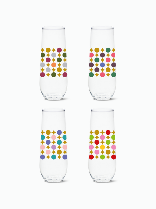 Mid-Century Modern Pattern - RESERVE 9oz Stemless Champagne Tritan Copolyester Glass