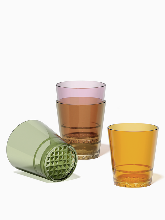 RESERVE 12oz Diamond Double Old Fashioned - Mixed Color Set