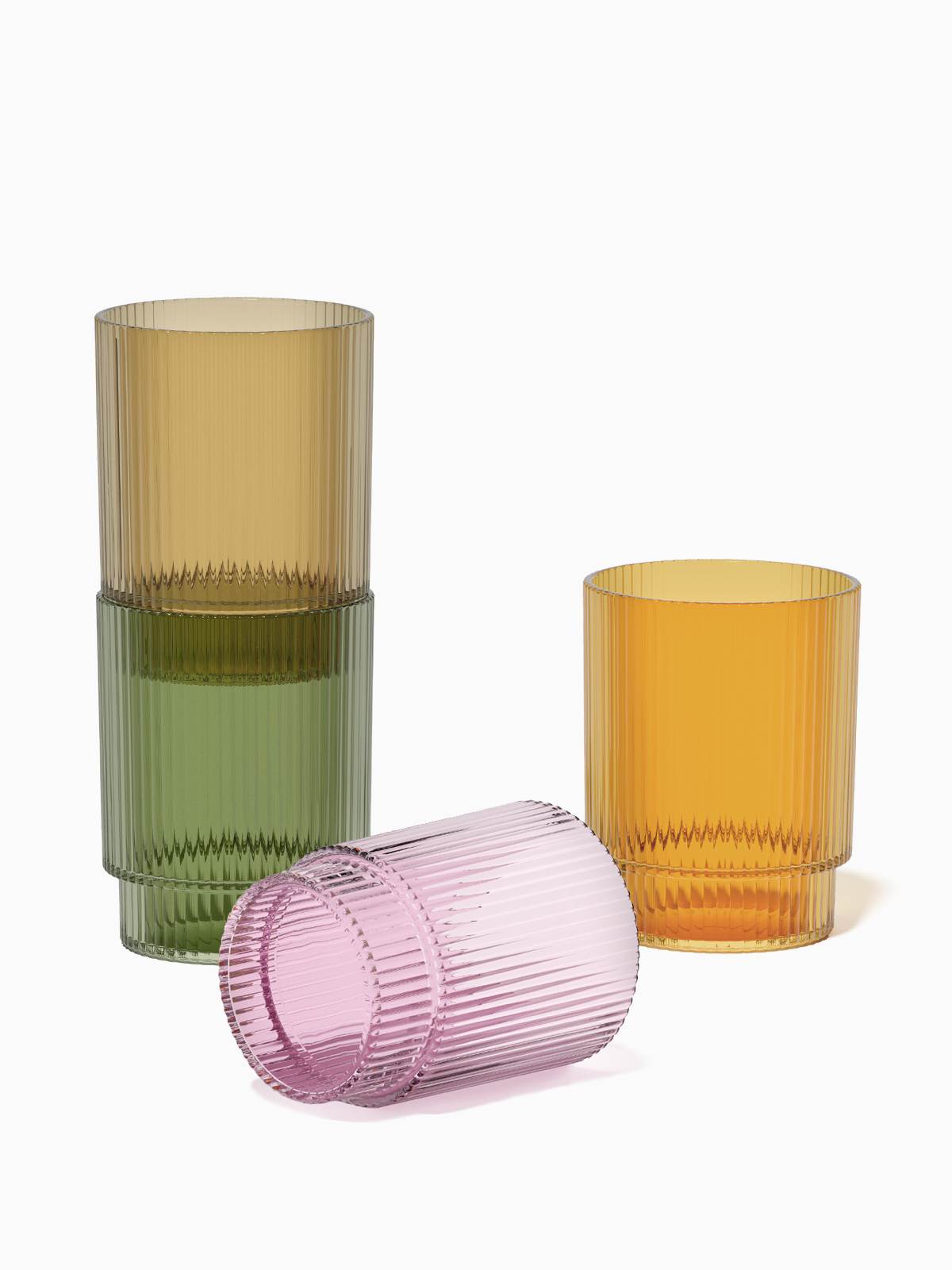 RESERVE 12oz Fluted Tumbler - Mixed Color Set - Bulk