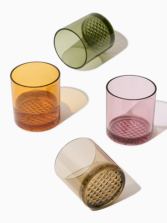 RESERVE 12oz Old Fashioned Color Series Tritan Copolyester Glass Mixed Set - Bulk