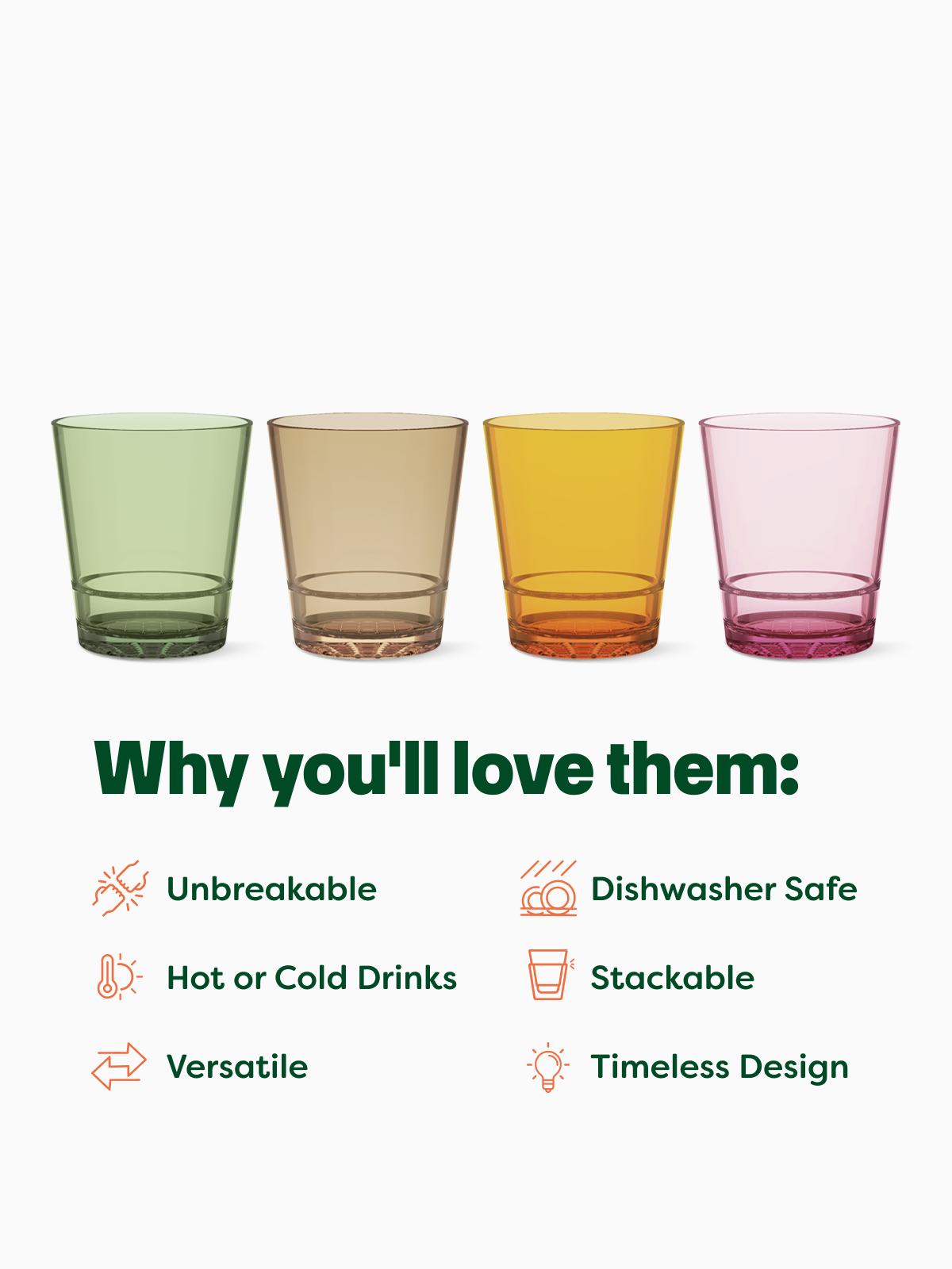 MSRP RESERVE 12oz Diamond Double Old Fashioned - Mixed Color Set