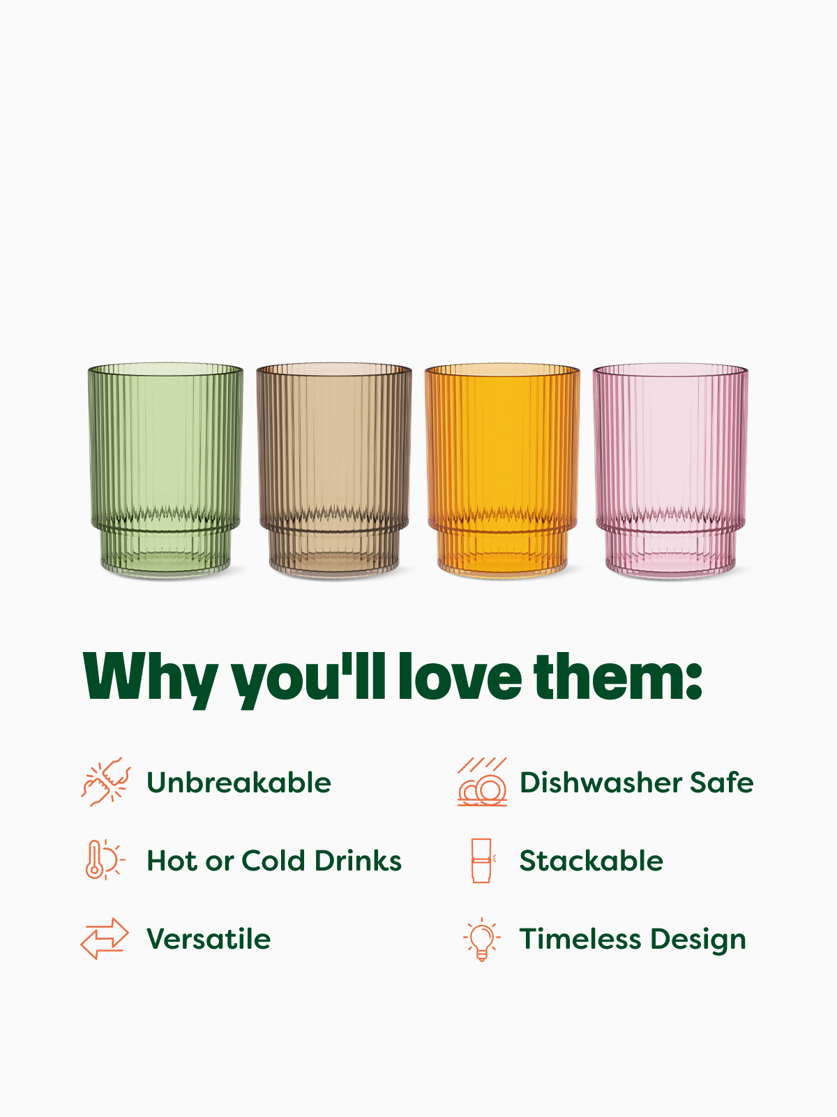 MSRP RESERVE 12oz Fluted Tumbler - Mixed Color Set