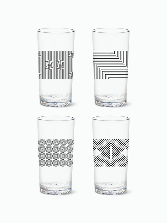 Modern Geometric - RESERVE 14oz Highball Tritan Copolyester Glass